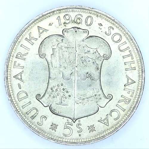 1960 SA Union Crown with 2 die cracks: Obverse-R of Africa Reverse-A of MAAK