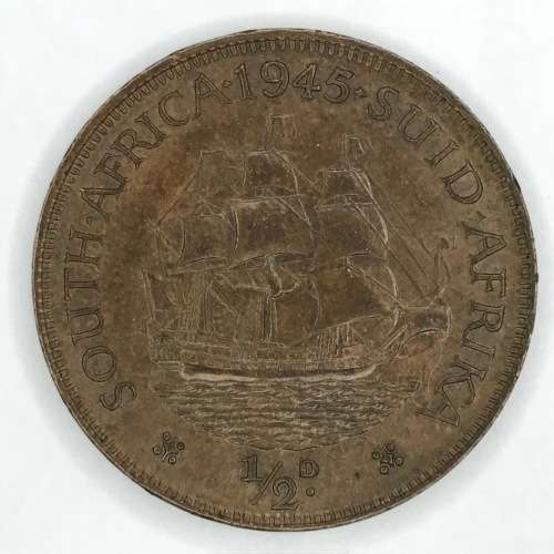 1945 SA Union Half Penny - UNC