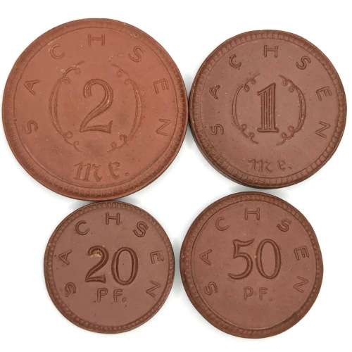 Set of 1921 German notgeld pieces - porcelain