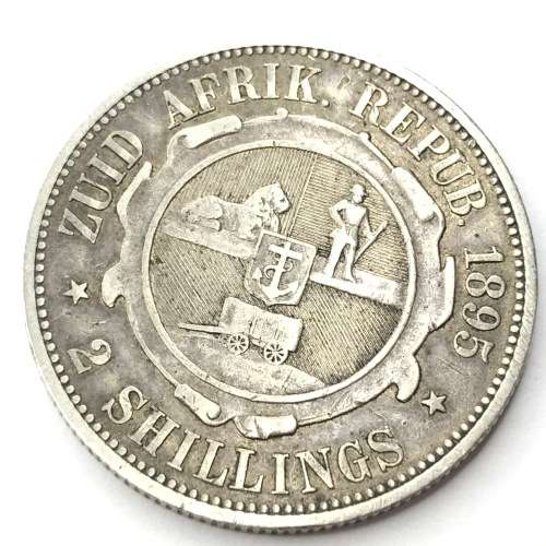 1895 ZAR Two shilling - aVF better than fine not quite VF