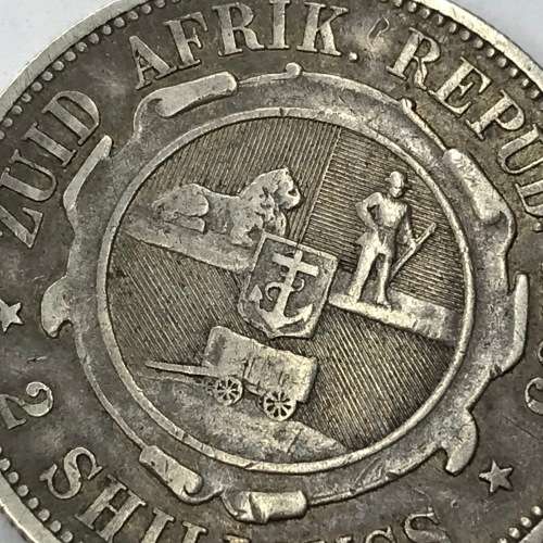 1895 ZAR Two shilling - aVF better than fine not quite VF