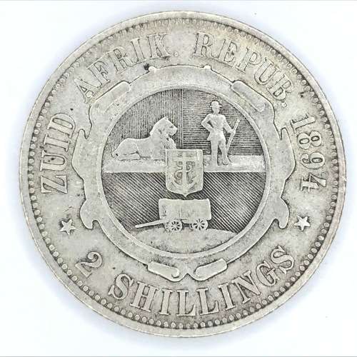 1894 ZAR silver 2 Shillings - F+