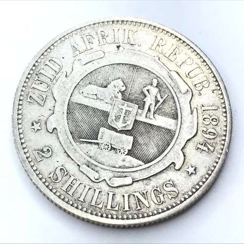 1894 ZAR silver 2 Shillings - F+