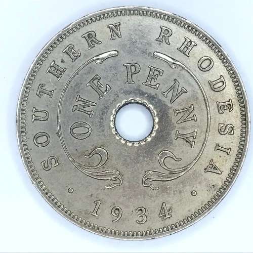 1934 Southern Rhodesia Penny - AU+
