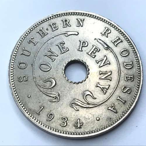 1934 Southern Rhodesia Penny - AU+