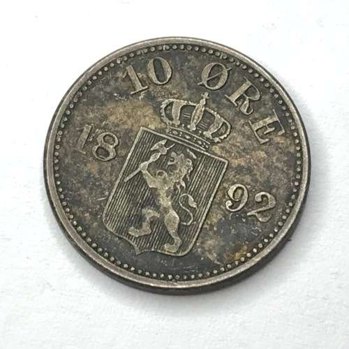 1892 Norway Ten ORE - VF+