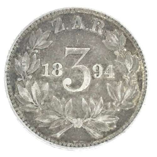 1894 ZAR Kruger 3d - VF - Very Scarce