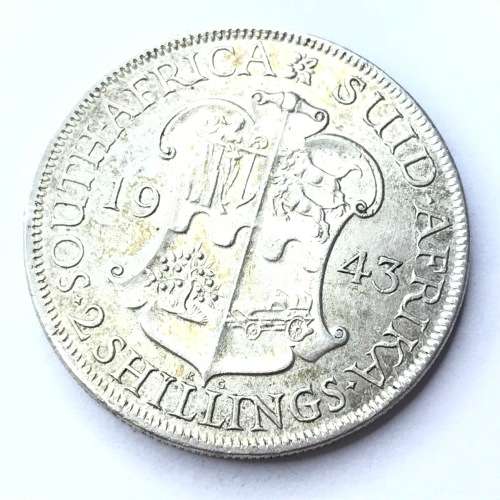 1943 SA Union two shilling - AU+