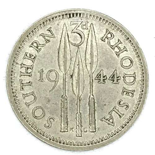 1944 Southern Rhodesia Threepence - XF+