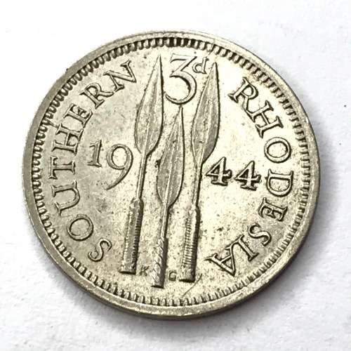 1944 Southern Rhodesia Threepence - XF+