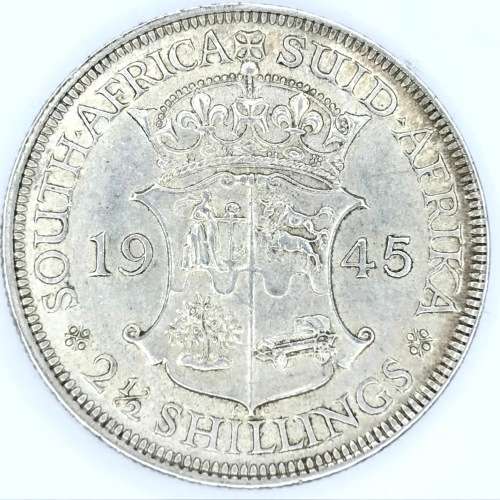1945 SA Union Half Crown - AU+ low mintage