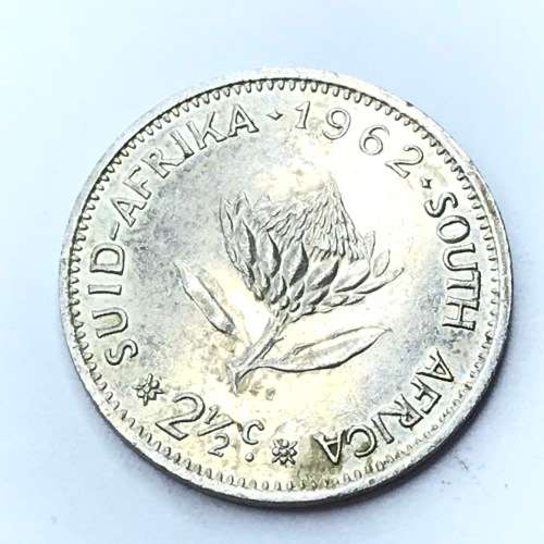 1962 RSA Two and a half cent - Very low mintage - Only 8745 business strikes - UNC