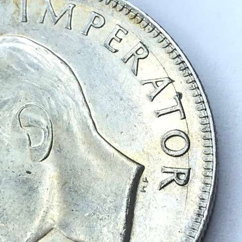 1944 SA Union Half Crown - Light bag marks - Die crack at imperator - UNC