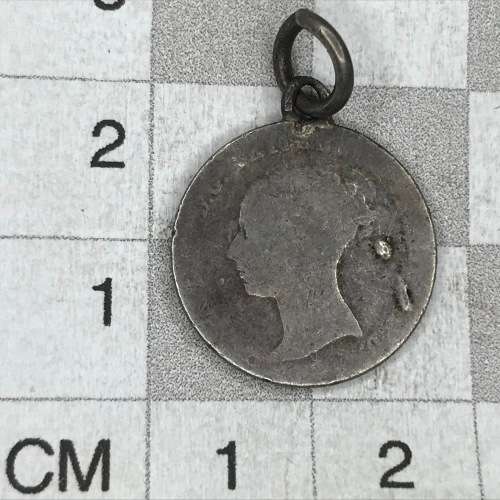 1844 Great Britain Groat 4 pence charm pendant