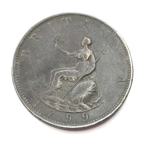 1799 Great Britain George 3 Half Penny - VF+
