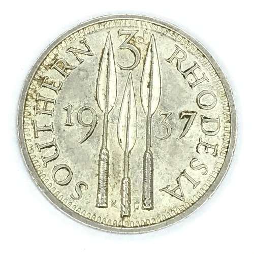 1937 Southern Rhodesia Three Pence - UNC with lustre