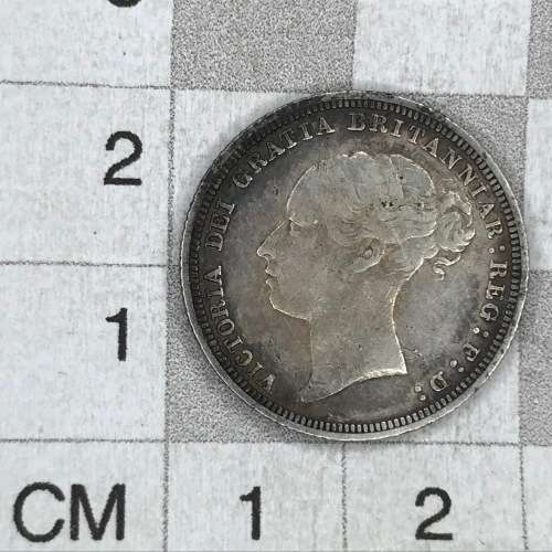 1881 Great Britain Sixpence - toned
