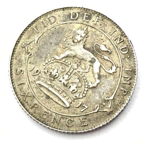 1917 Great Britain 6d sixpence silver