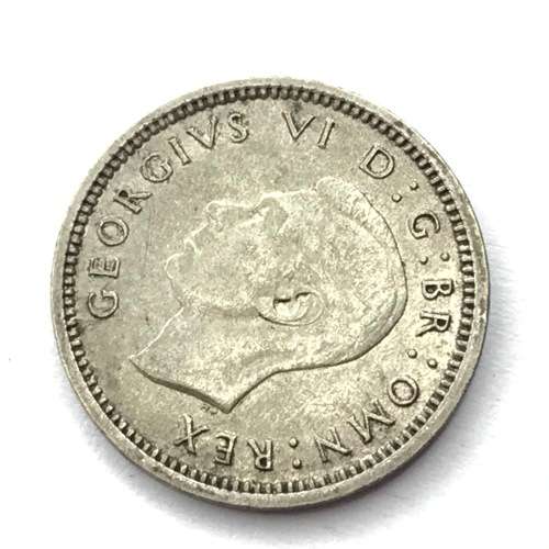 1942 Great Britain silver 3d tickey - VF+