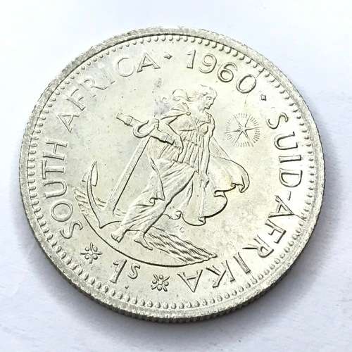 1960 SA Union Shilling - AU cracked die all around REV and OBV