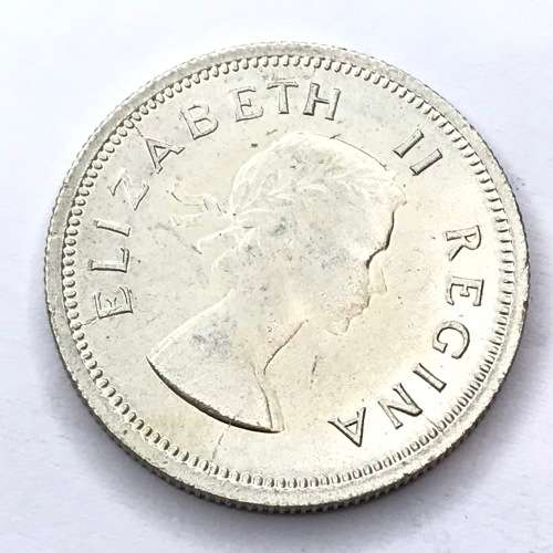 1960 SA Union Shilling - AU cracked die all around REV and OBV