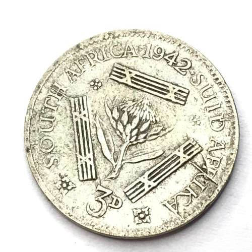 1942 SA Union tickey - ERROR - Badly cracked die