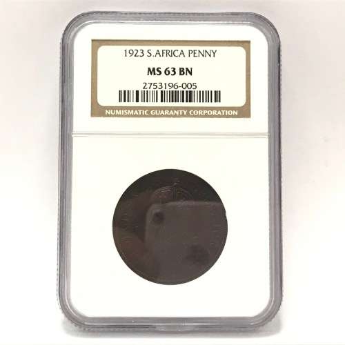 1923 SA Union penny graded MS 63 BN by NGC - looks even better
