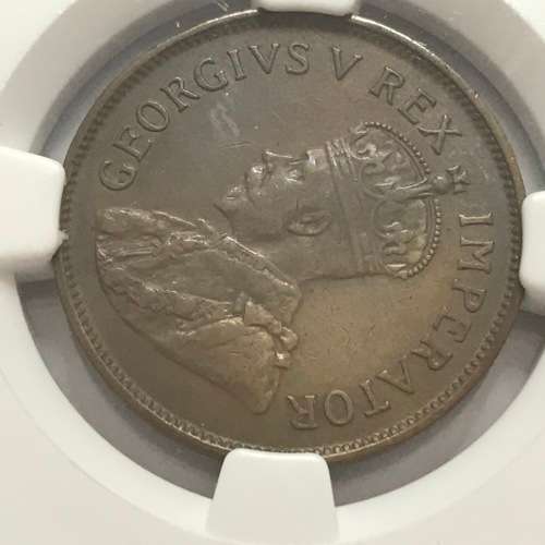 1926 SA Union half penny grade AU50 BN by NGC