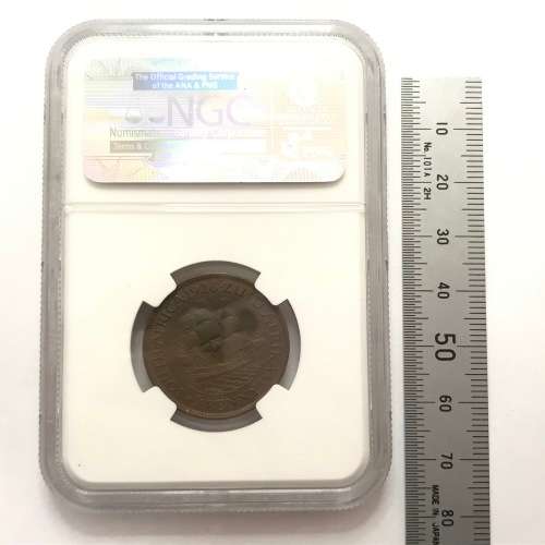 1926 SA Union half penny grade AU50 BN by NGC
