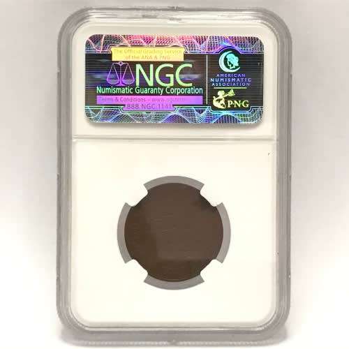1925 ZAR Half Penny graded AU 50 BN by NGC