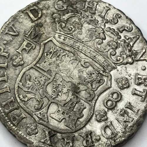 1744 Silver Pillar Dollar 8 Reales - Treasure from ` Reigersdal`
