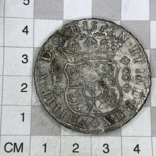 1744 Silver Pillar Dollar 8 Reales - Treasure from ` Reigersdal`