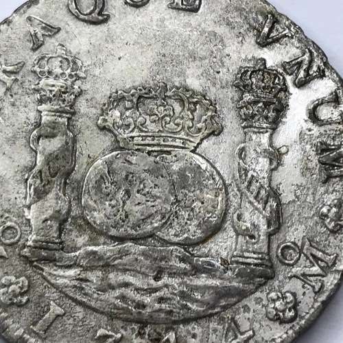 1744 Silver Pillar Dollar 8 Reales - Treasure from ` Reigersdal`