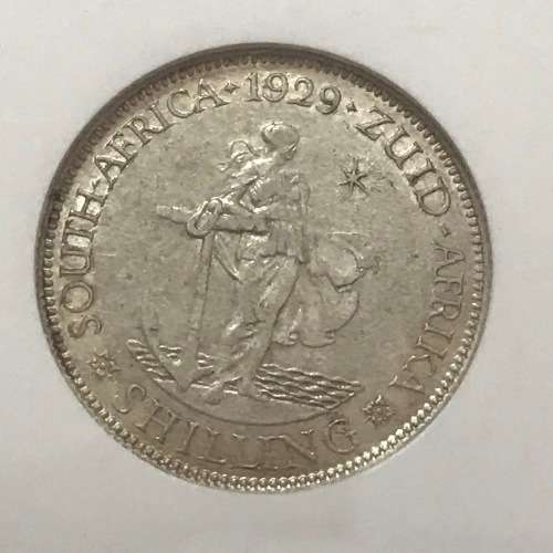 1929 SA Union 1 shilling graded XF45 by NGC
