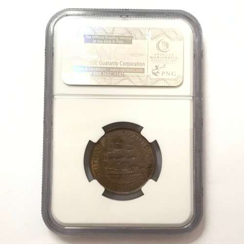1930 SA Union half penny graded AU 55 BN by NGC