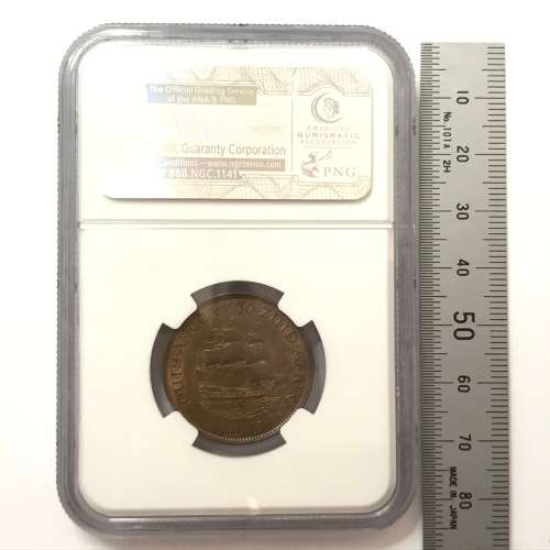 1930 SA Union half penny graded AU 55 BN by NGC
