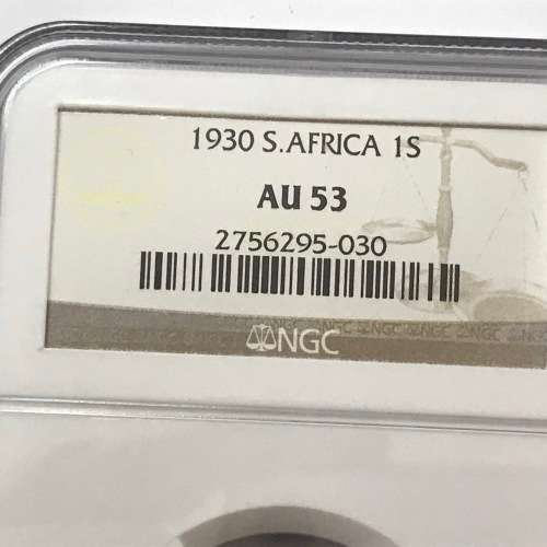 1930 SA Union 1 shilling graded AU53 by NGC