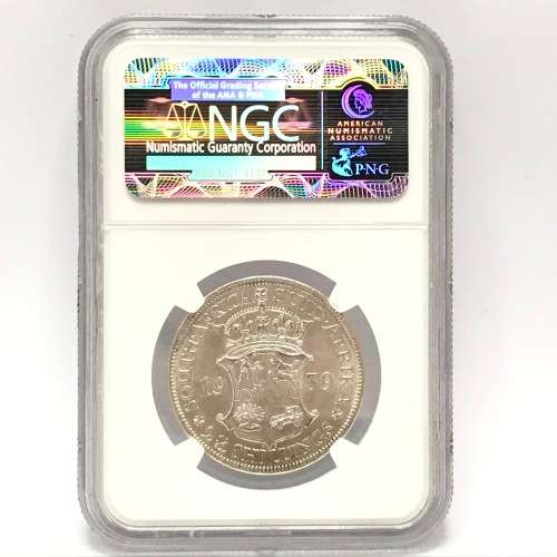 1939 SA Union NGC graded half crown - XF 45