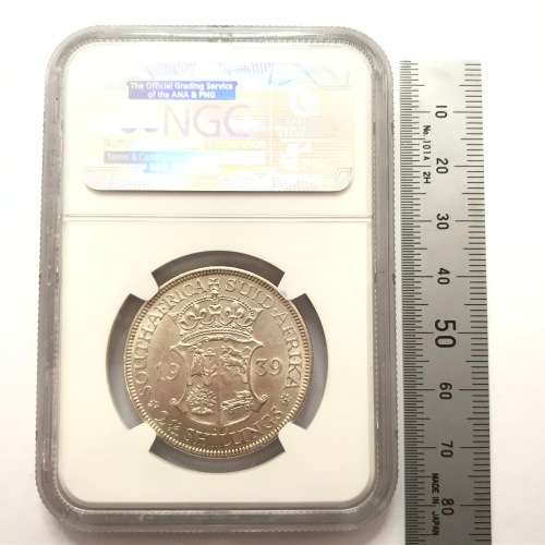 1939 SA Union NGC graded half crown - XF 45