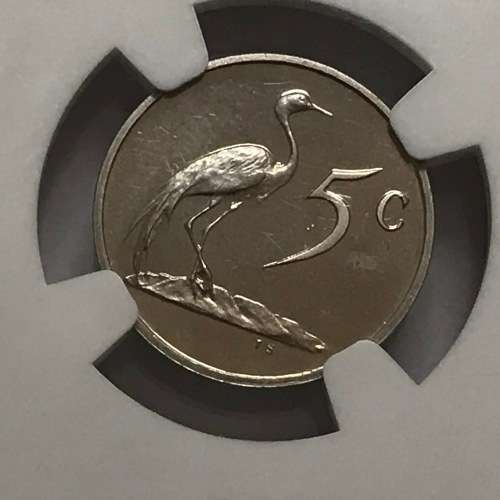 1989 RSA Proof 5cent graded PF67 by NGC - THIS IS POP 1 -Only 58261 minted in total - 35540 in proof