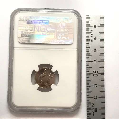 1989 RSA Proof 5cent graded PF67 by NGC - THIS IS POP 1 -Only 58261 minted in total - 35540 in proof