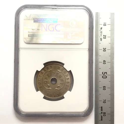 1935 Southern Rhodesia graded Penny MS 63