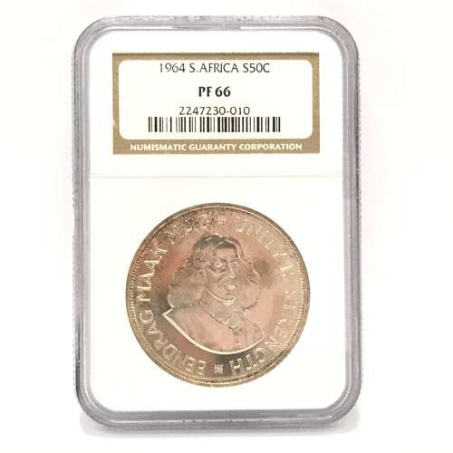 1964 SA Union Crown graded PE 66 by NGC