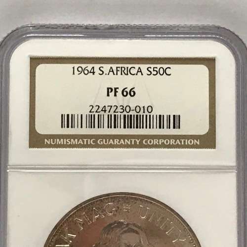 1964 SA Union Crown graded PE 66 by NGC