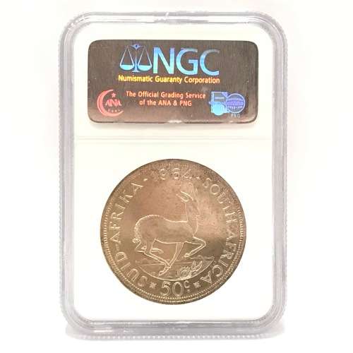 1964 SA Union Crown graded PE 66 by NGC