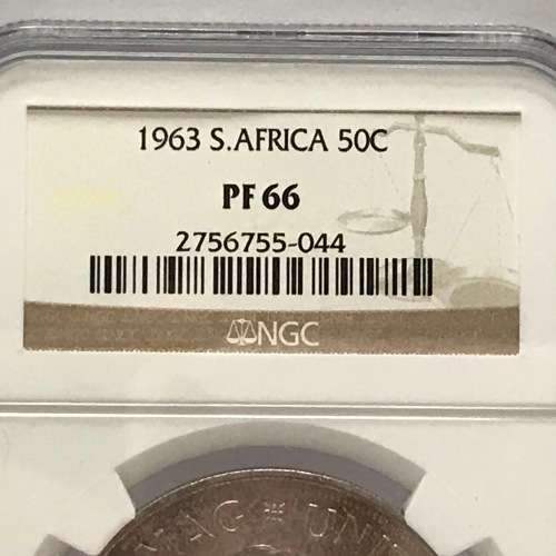 1963 RSA silver 50c graded proof 66 by NGC - Wow