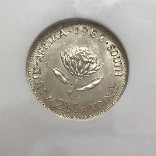 1962 RSA scarce 2 1/2 cent graded MS 64 by NGC - Only 8745 minted - Lovely coin