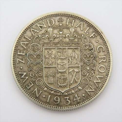 1934 New Zealand half crown EF