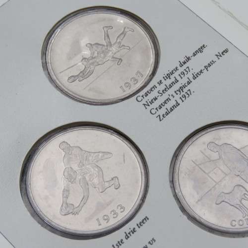 Danie Craven 50 Years commemorative medallion set
