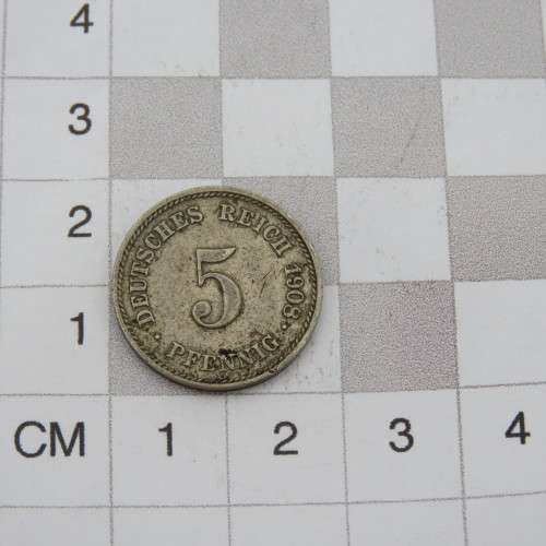 1908 J Deutsches Reich 5 Pfennig